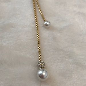 NWT Michael Kors Gold Pearl Drop Necklace
